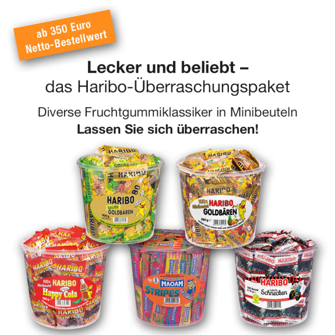 Haribo-Überraschungspaket, 980g Dose