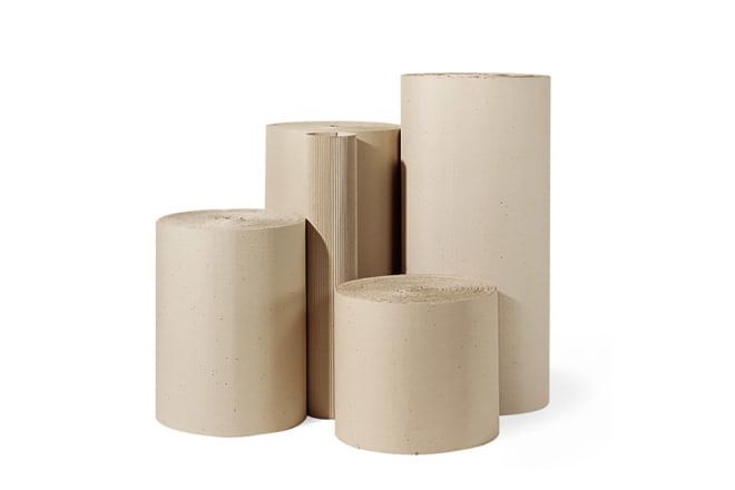 Rollenwellpappe offene Welle