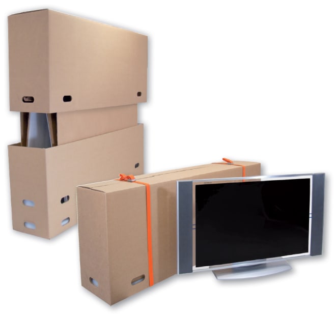 Umzugskarton mit V-Band