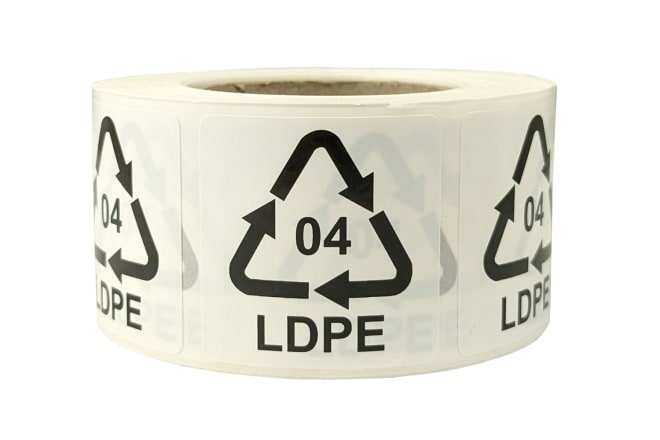 Hinweisetiketten mit Recycling Code, selbstklebend 