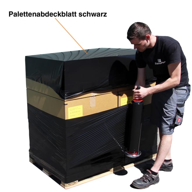 Palettenabdeckblatt, schwarz, 30 µ