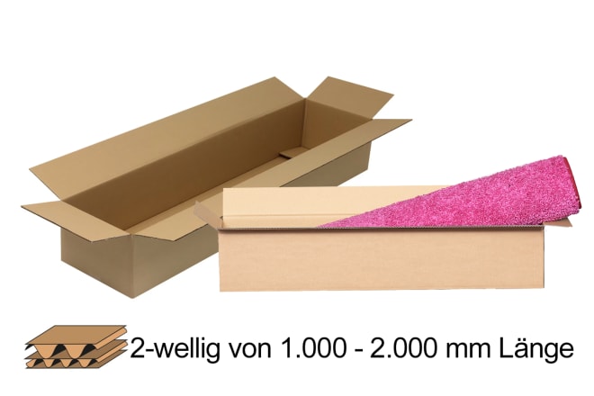 Wellpapp-Faltkarton 2-wellig 1.000 - 2.000 mm Länge