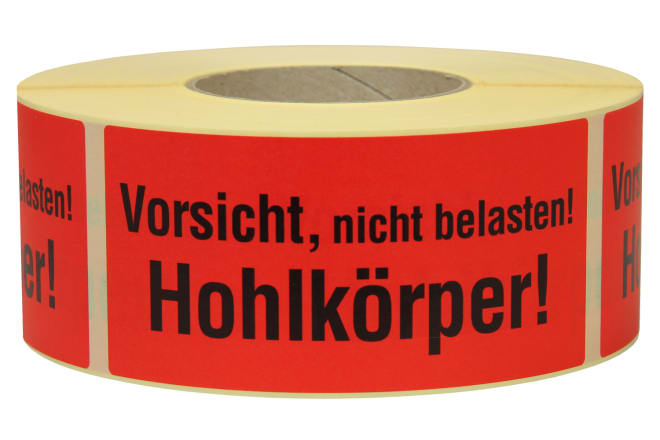 Warnetiketten aus Papier