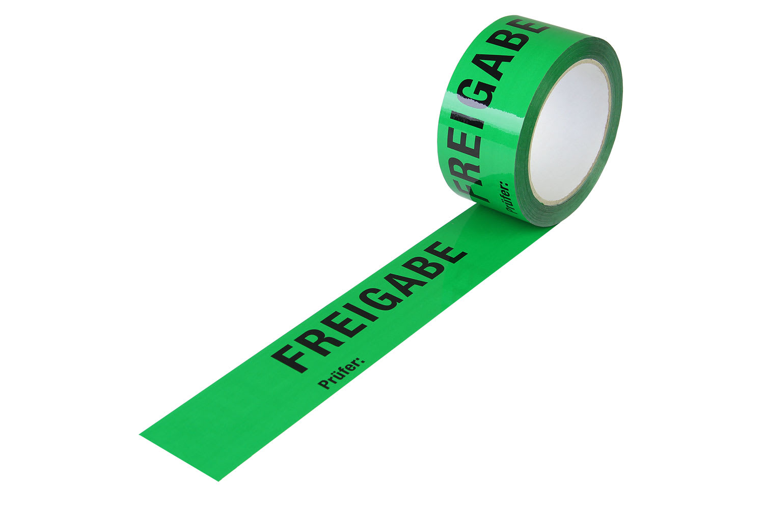 Germany product data sample: QS-Klebeband, grün, "Freigabe", 52 µ 50 mm x 66 lfm. ab 60