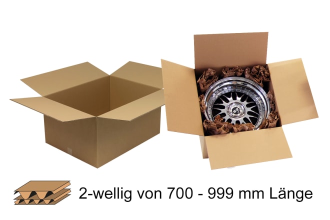 Wellpapp-Faltkarton 2-wellig 700 - 999 mm Länge
