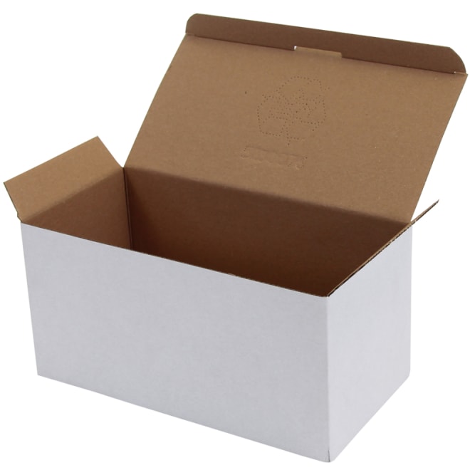 Faltschachtel mit Automatikboden in weiß