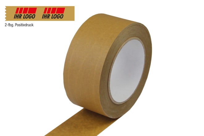 Papier-Packband braun, fadenverstärkt, 1- bis 3-farbig bedruckt, 130 µ