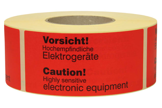 Warnetiketten aus Papier