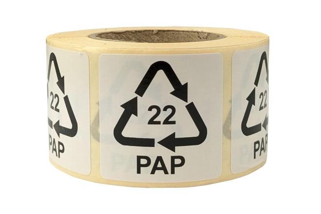 Hinweisetiketten mit Recycling Code, selbstklebend 