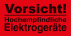 Warnetiketten aus Papier