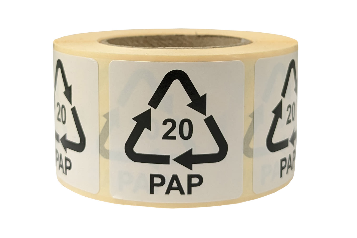 Hinweisetiketten mit Recycling Code, selbstklebend