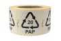 Hinweisetiketten mit Recycling Code, selbstklebend 