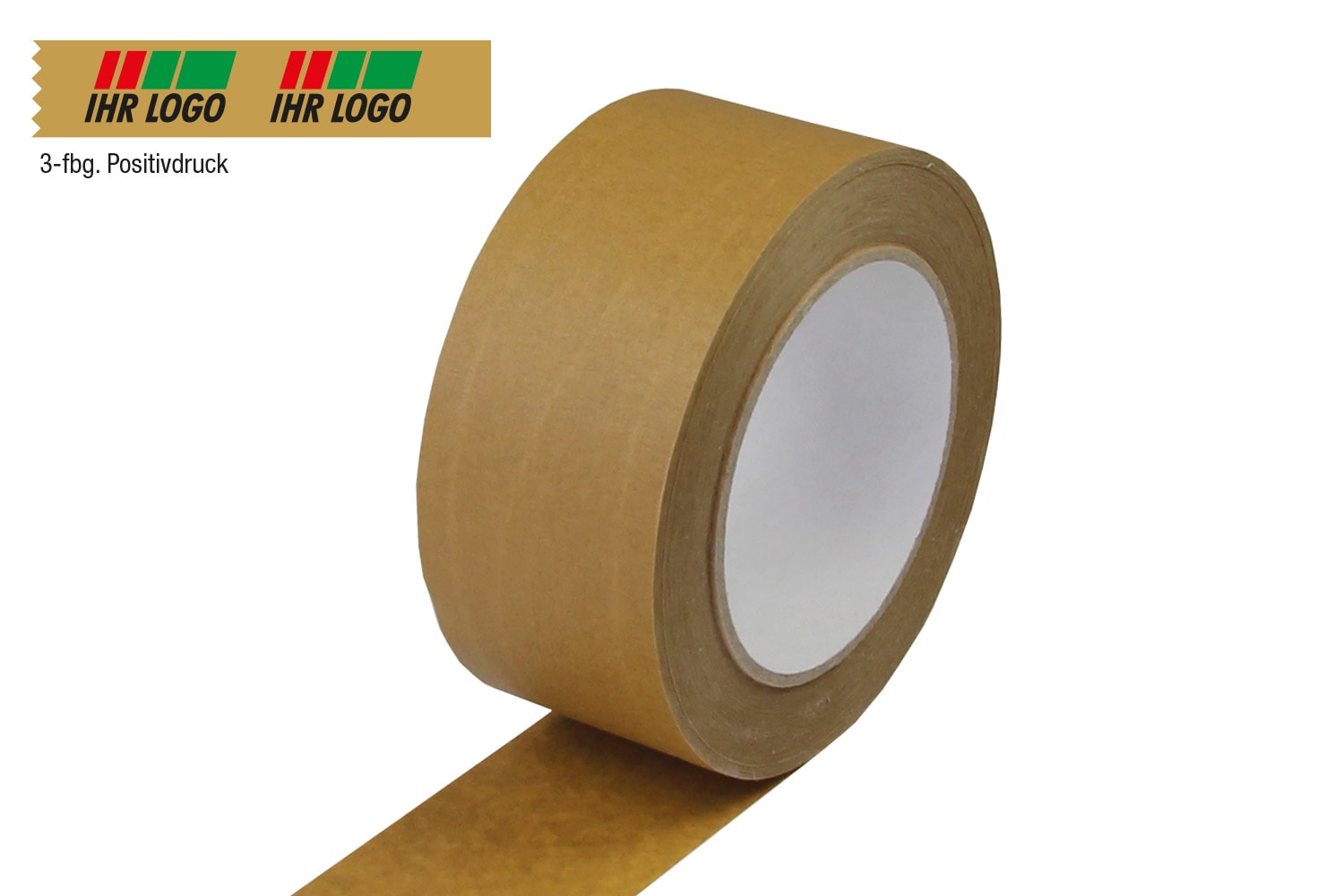 Papier-Packband braun, fadenverstärkt, 1- bis 3-farbig bedruckt, 130 µ