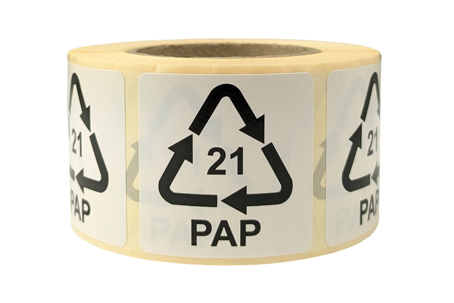 Hinweisetiketten mit Recycling Code, selbstklebend