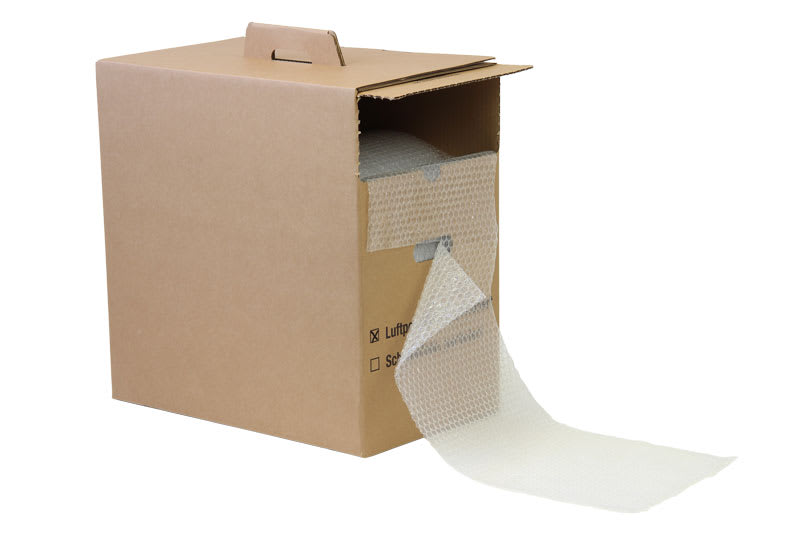Luftpolsterfolie im Spendekarton, 2-lagig, 80 µ