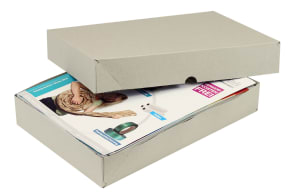 Aufrichteschachtel aus Graukarton, 2-teilig, 400 g/m², DIN A4, 5116035 Aufrichteschachtel aus Graukarton, 2-teilig, 400 g/m², DIN A4, 5116035