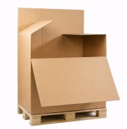 Palettencontainer 2-wellig, mit Ladeklappe, braun, Qual. 2.40, 5052000