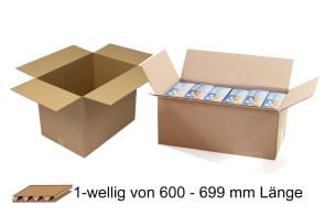 Wellpapp-Faltkarton 1-wellig von 600 - 699 mm Länge, m5011088