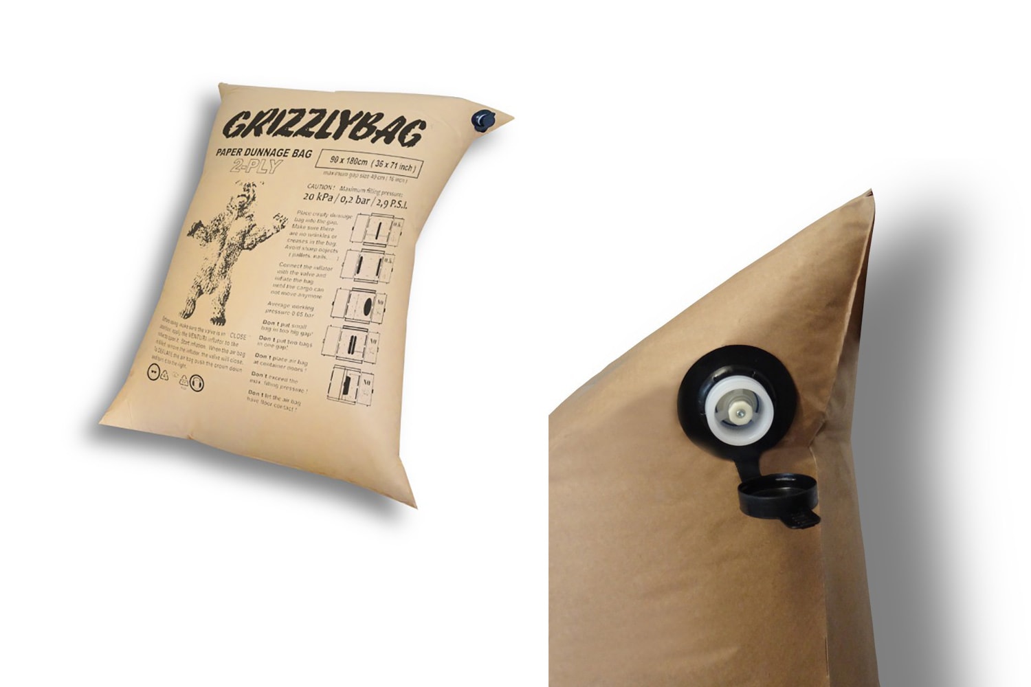 Stausäcke aus Kraftpapier