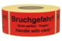 Warnetiketten aus Papier, rot, "Bruchgefahr! Nicht werfen!" dt./engl. Warnetiketten aus Papier, rot, "Bruchgefahr! Nicht werfen!" dt./engl.