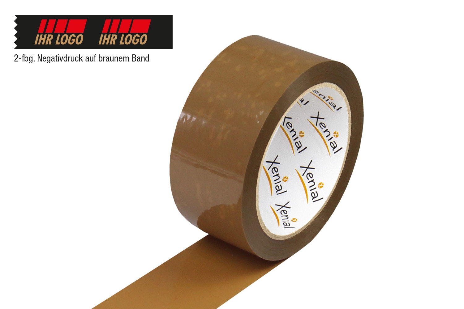 Xenial PP-High-Tack-Klebeband, 2-farbig Negativdruck, 63 µ