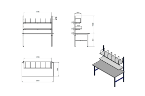 Packtisch "Basic Plus", 2.000 mm Länge , 9070503 Packtisch "Basic Plus", 2.000 mm Länge , 9070503