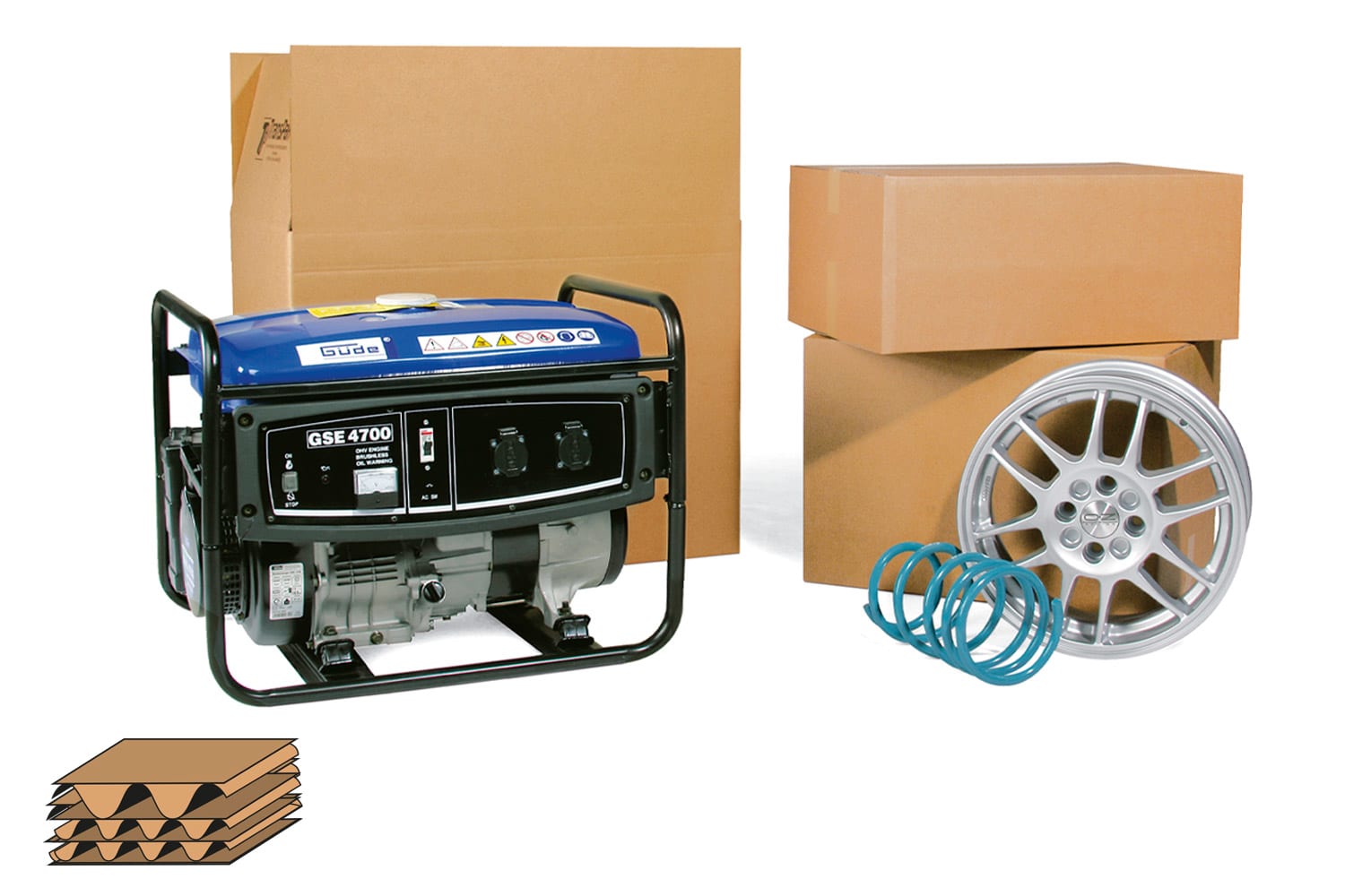 Wellpapp-Faltkarton 3-wellig, m5013002 Wellpapp-Faltkarton 3-wellig, m5013002