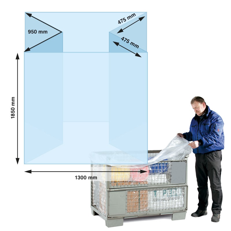 HDPE-Seitenfaltensack, transparent, auf Rolle, 25 µ