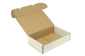 Klappschachtel aus Feinwelle 1-wellig, weiß, DIN A4, 5200013