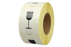 Hinweisetiketten aus Papier, weiß, Symbol "Glas" (Vorsicht zerbrechlich), 8370067