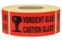 Warnetiketten aus Papier, rot, "Vorsicht Glas" dt./engl.