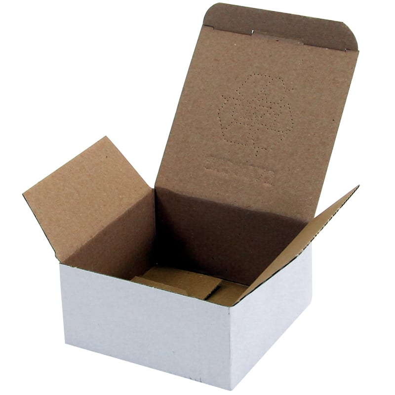 Faltschachtel, weiß, Automatikboden