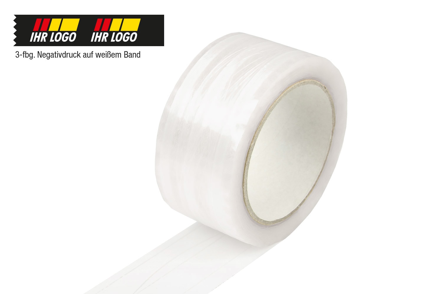 PVC-Klebeband, fadenverstärkt, 3-farbig Negativdruck, 55 µ