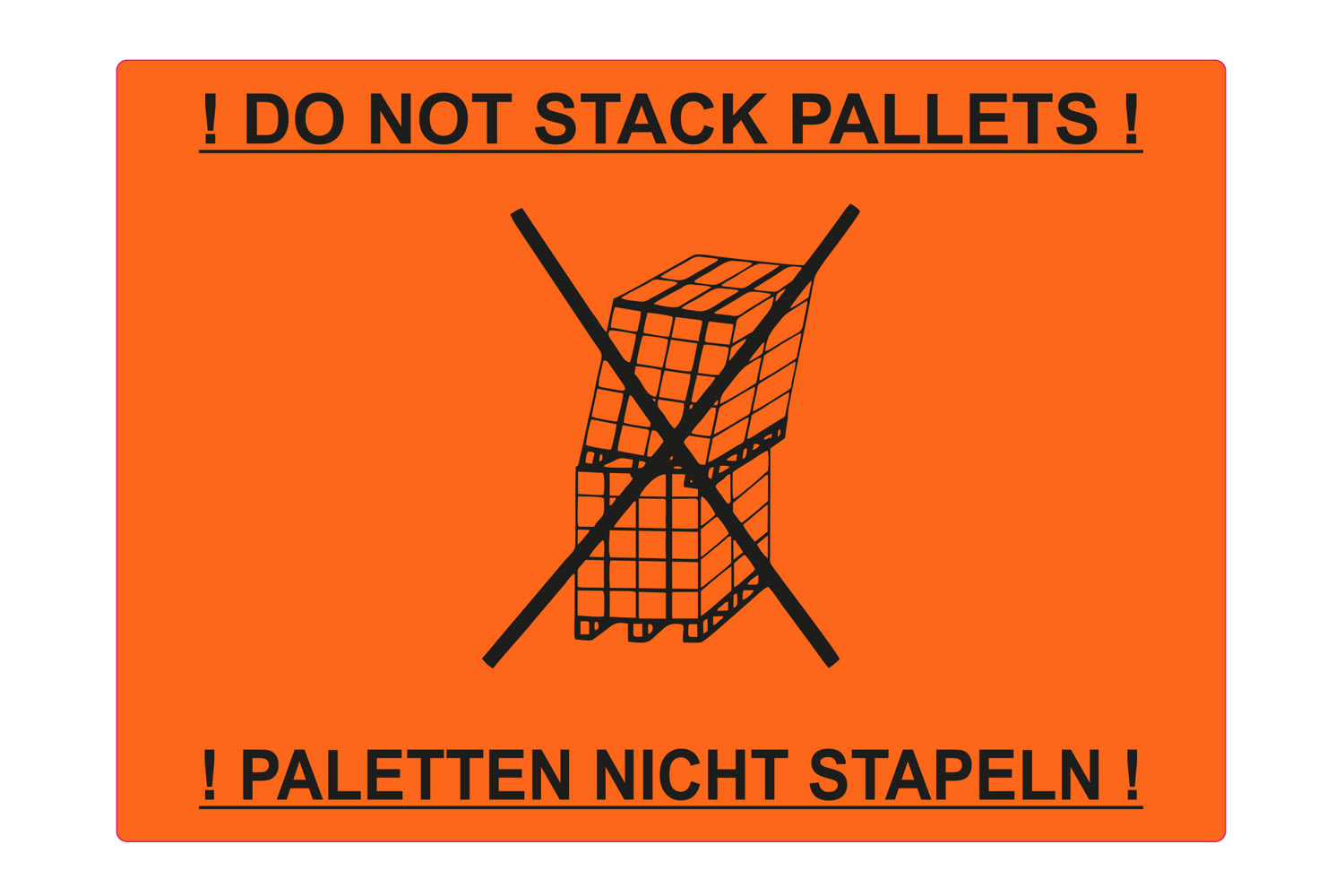 Warnetiketten aus Papier