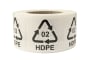 Hinweisetiketten mit Recycling Code, selbstklebend 