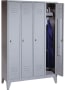 Garderobenschrank, grau, 4 Abteile