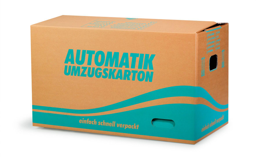 Automatik-Umzugskarton Typ V mit Verstärkungsstreifen
