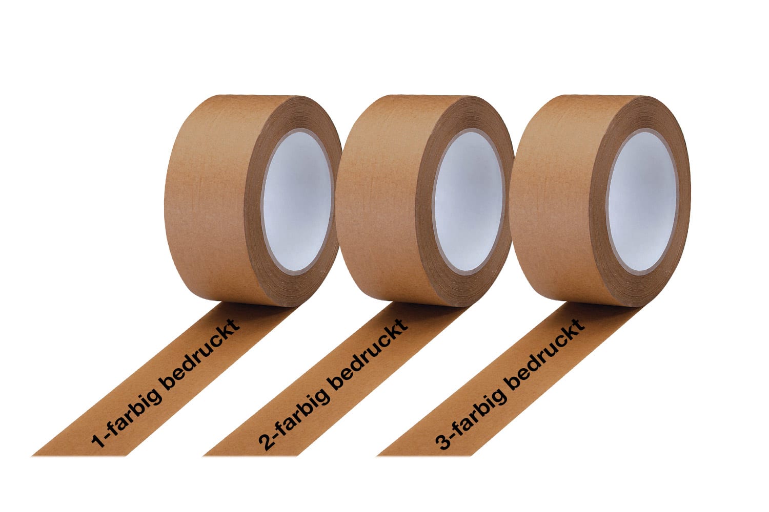 Papier-Packband, braun, 1- bis 3-farbig bedruckt, 130 µ, m5520842 Papier-Packband, braun, 1- bis 3-farbig bedruckt, 130 µ, m5520842