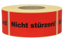 Warnetiketten aus Papier, rot, "Nicht stürzen" Warnetiketten aus Papier, rot, "Nicht stürzen"
