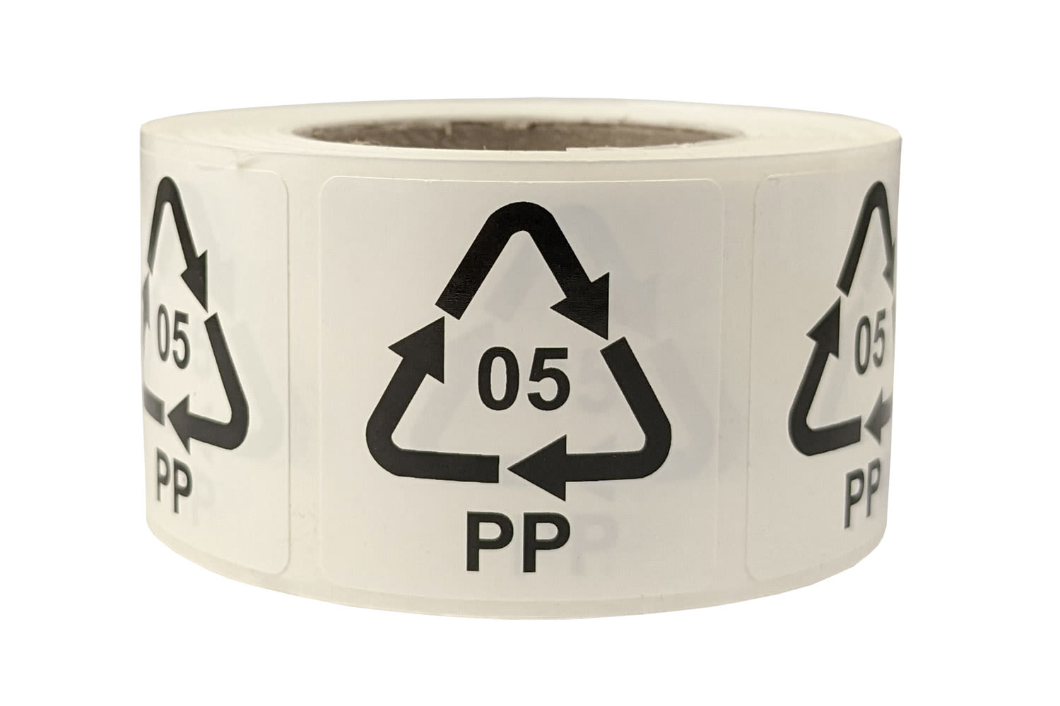 Hinweisetiketten mit Recycling Code, selbstklebend