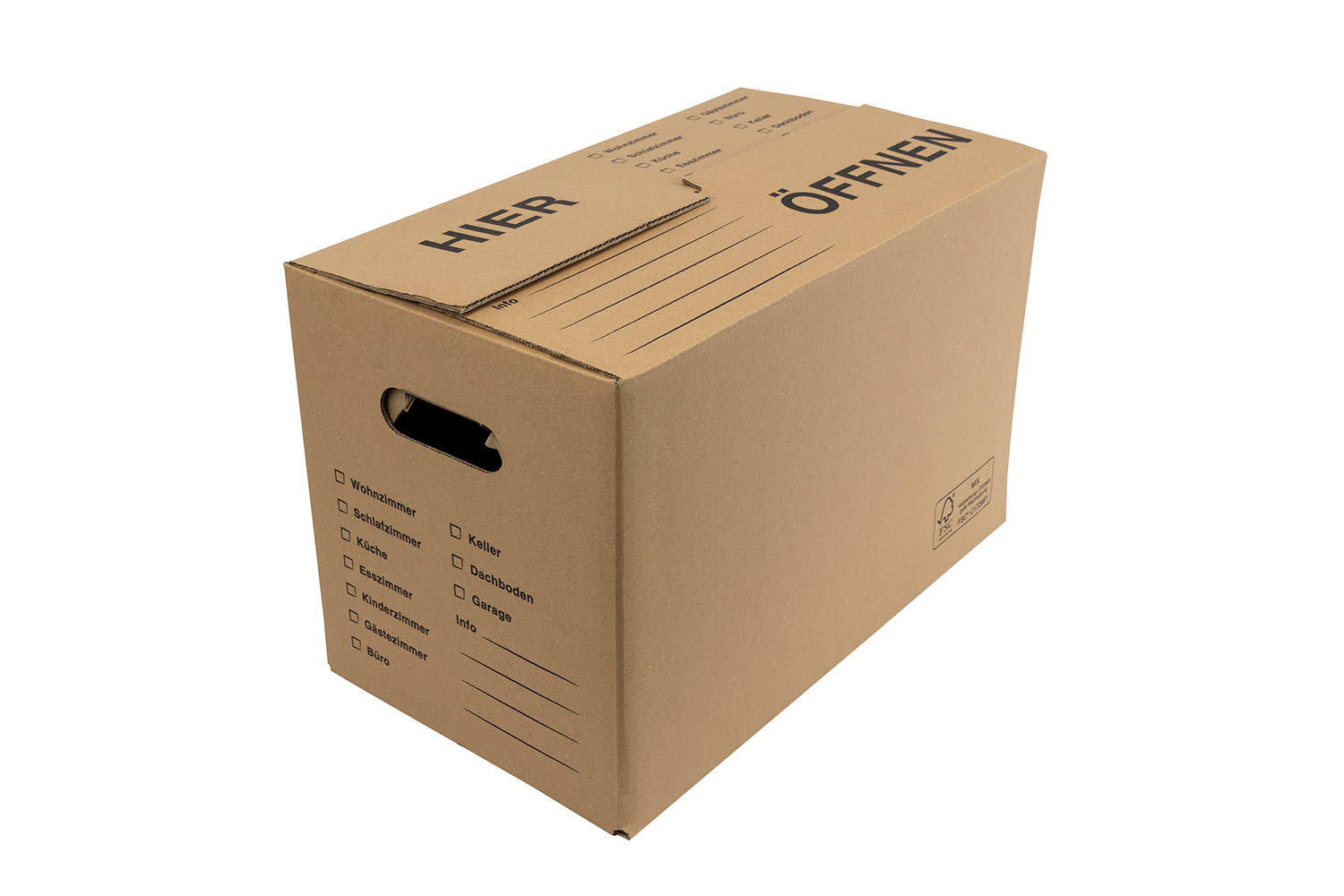 Umzugskarton, braun, Qual. 2.20, 1-farbig bedruckt