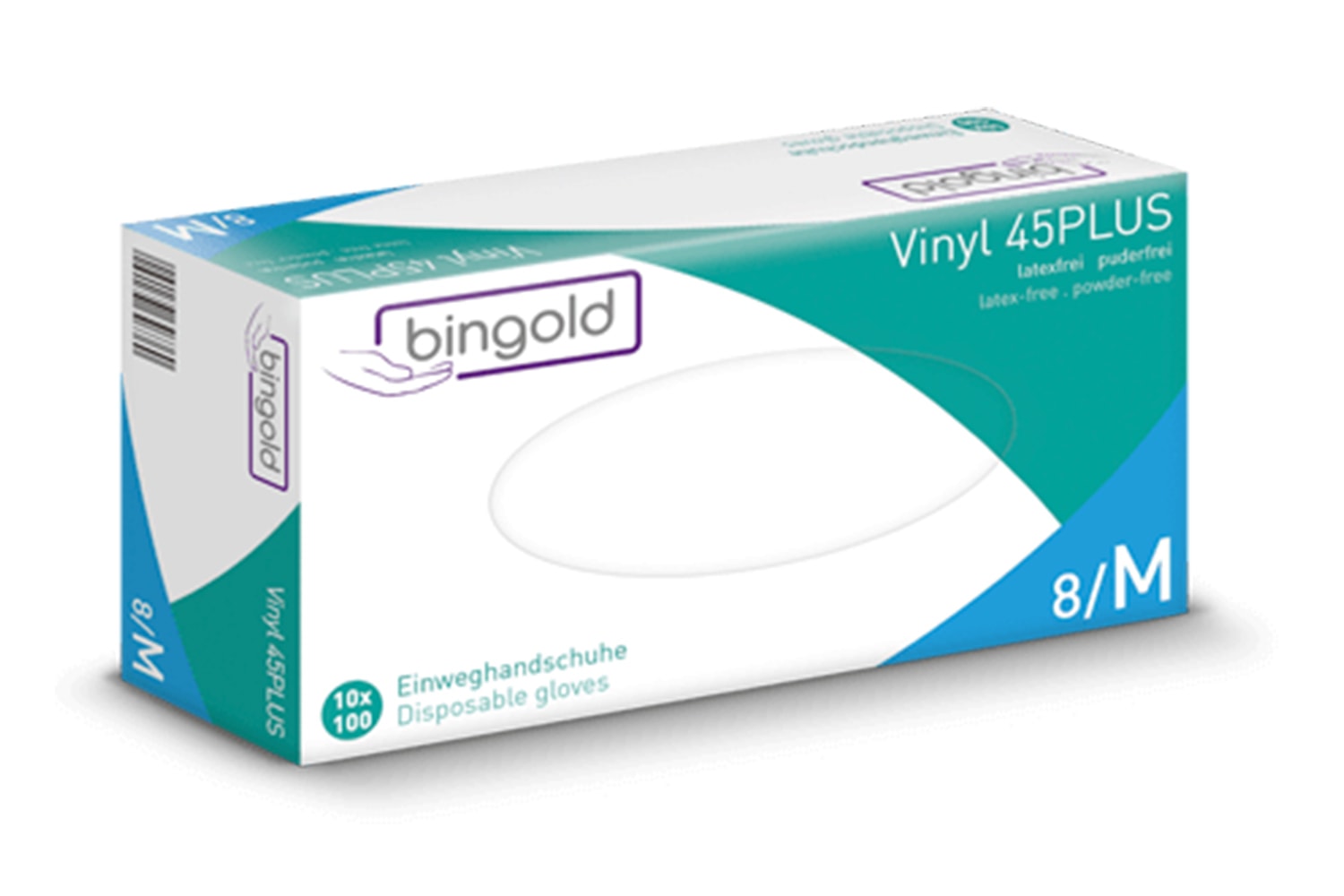 Vinyl Einweghandschuhe, 45 Plus