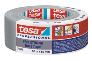 Gewebeband tesa® PRO STRONG Duct Tape 74662, grau, 215 µ, 5520076 Gewebeband tesa® PRO STRONG Duct Tape 74662, grau, 215 µ, 5520076