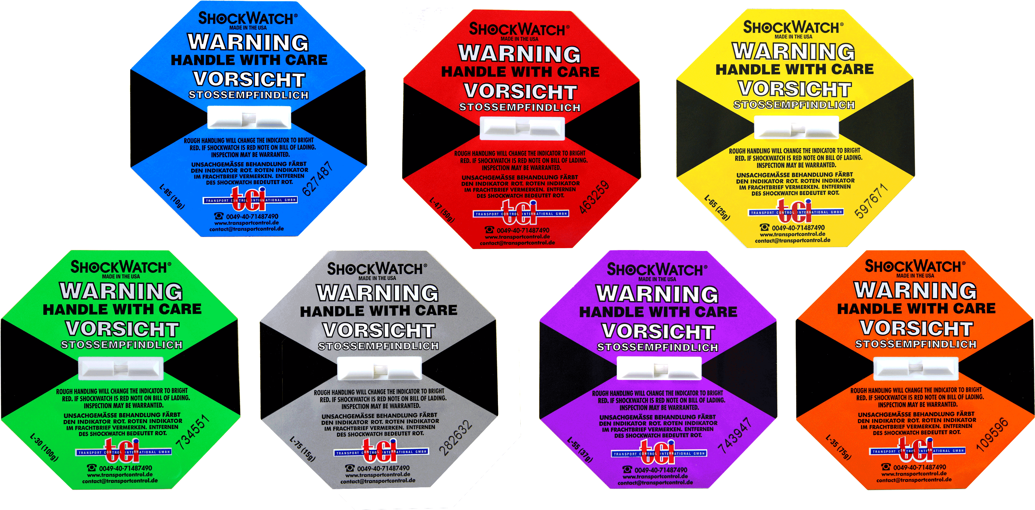 Schockindikator Shockwatch®, m6600017 Schockindikator Shockwatch®, m6600017