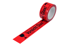 PP-Warnklebeband, rot, "Vorsicht Glas", 52 µ, 5570011