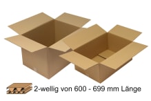 Wellpapp-Faltkarton 2-wellig 600 - 699 mm Länge, m5012060 Wellpapp-Faltkarton 2-wellig 600 - 699 mm Länge, m5012060