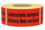 Warnetiketten aus Papier, rot, "Lieferschein inliegend" dt./engl.