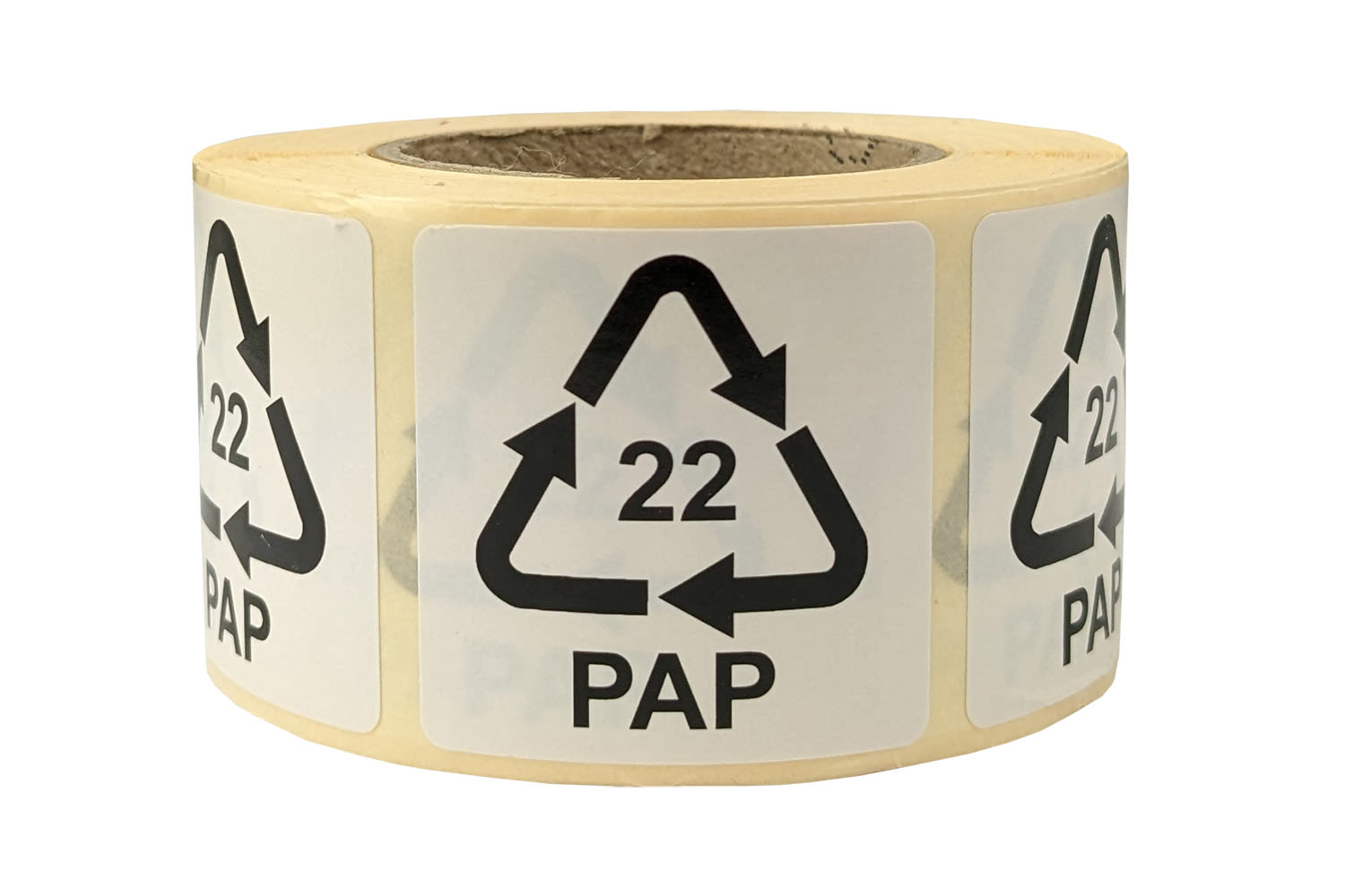 Hinweisetiketten mit Recycling Code, selbstklebend