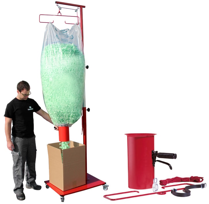 Set: Mobile Abfüllvorrichtung + 2 Säcke Füllmaterial