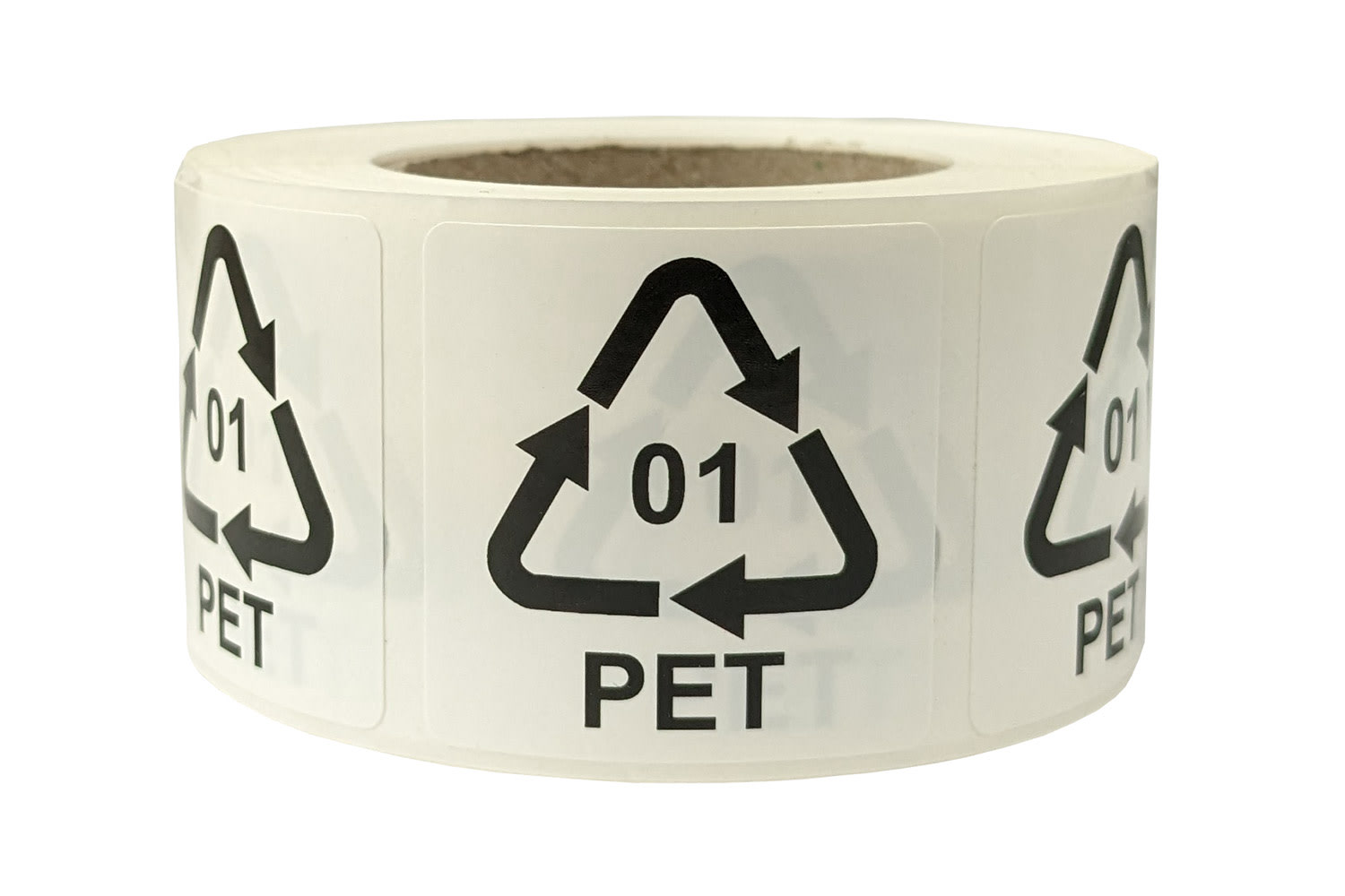 Hinweisetiketten mit Recycling Code, selbstklebend